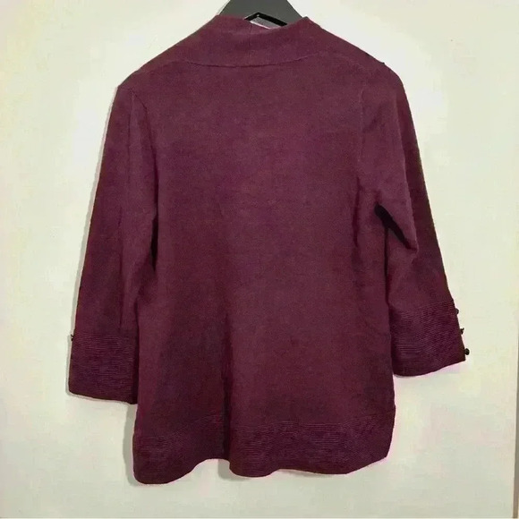 Evolution By Cyrus Myna Button Sleeve Cardigan Burgundy Red Size M - Picture 3 of 7